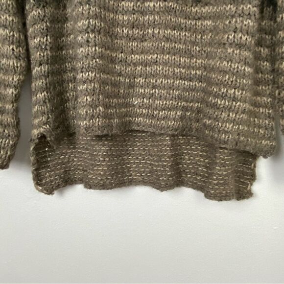 Free People Chunky Sweater Tan Brown Earthy Hi-lo Hem Women’s Size S Southwest - Picture 7 of 13